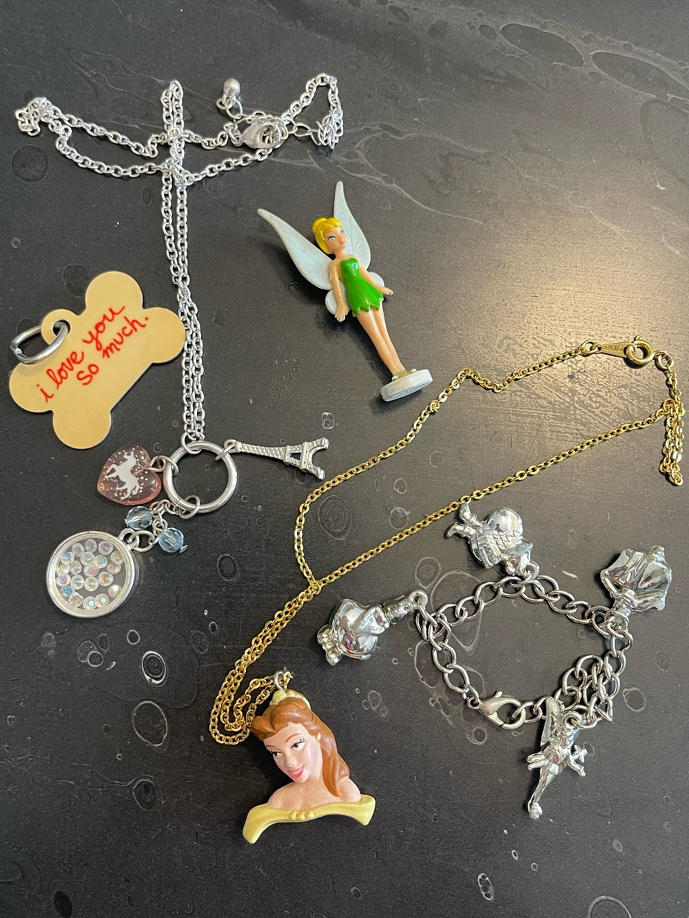 Disney Mixed Character Kids Necklace Set - Silver, Gold, Green